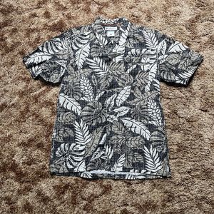 Columbia Button Down Shirt Mens Small Plaid Collared Casual Stretch Floral